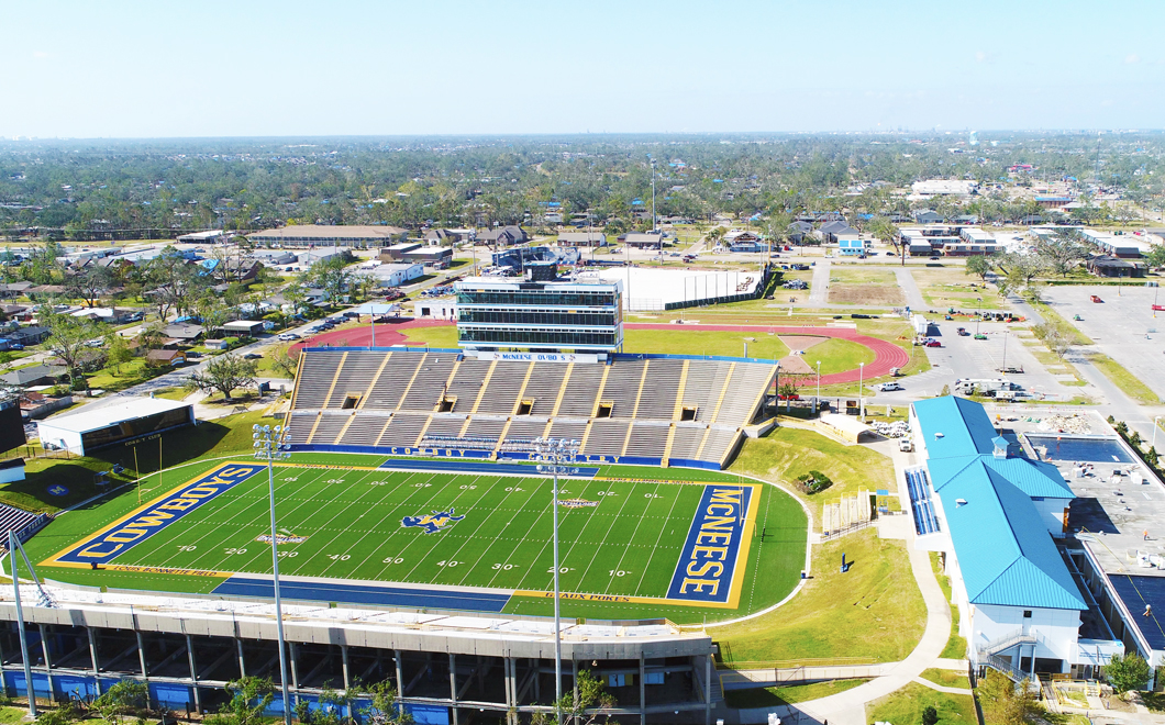 storm damage repair project at McNeese State University